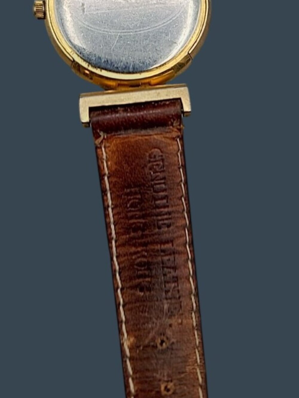 Vtg Fossil 1990s Womens Watch Gold Filigree Mandala Mother of Pearl Leather 30mm - Picture 5 of 16